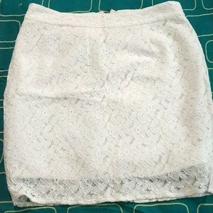 White mini skirt
